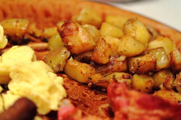 Pan Fries with Eggs and Bacon